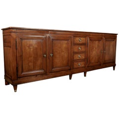 Grand 18th Century French Louis XVI Period Enfilade Buffet with Fruitwood Inlay