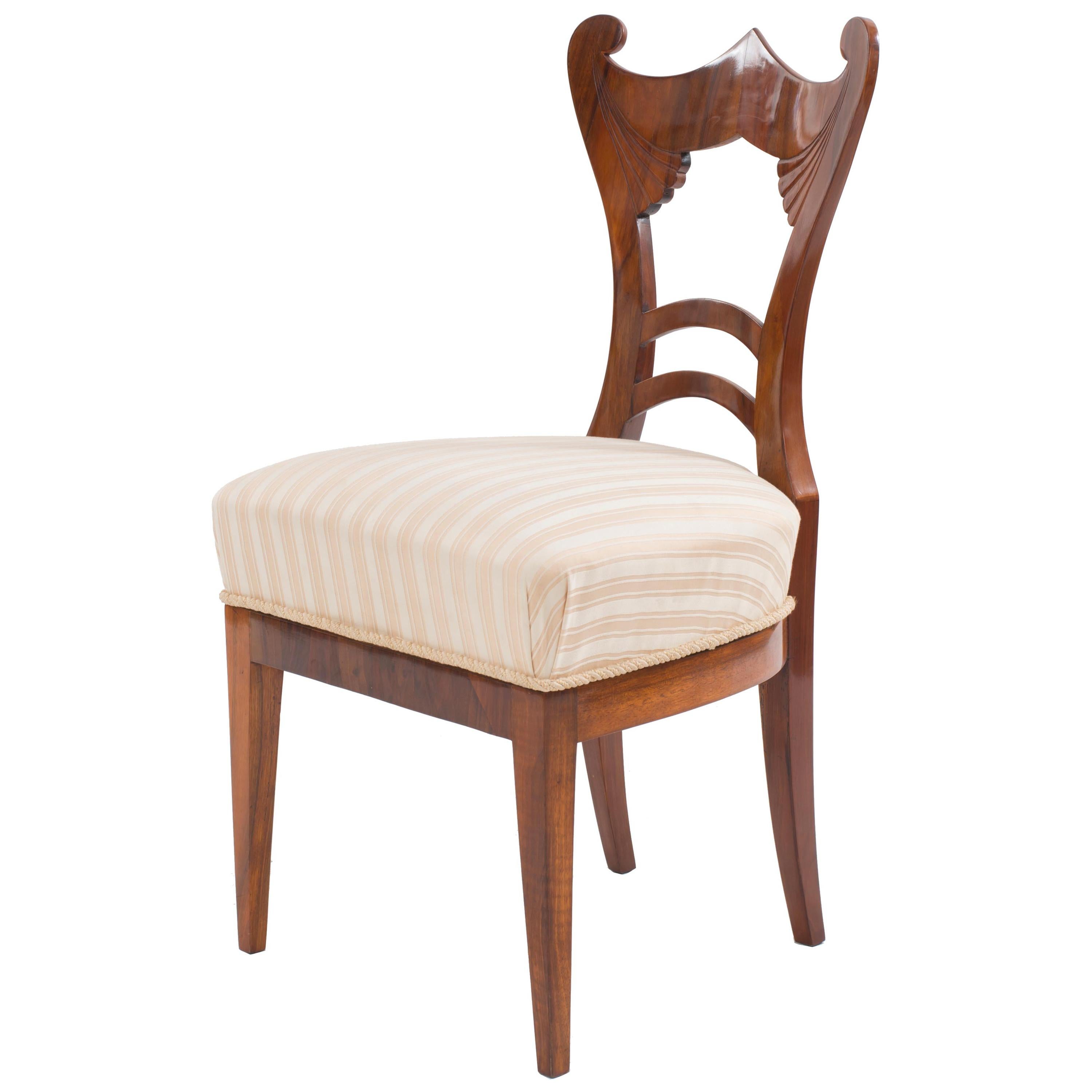 Pair of Austrian Biedermeier Cherrywood Side Chairs