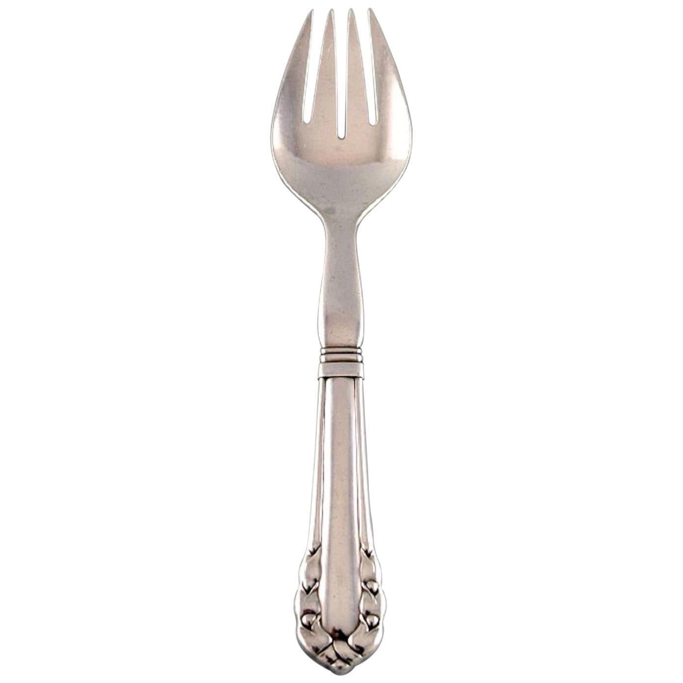 Georg Jensen "Lily of the Valley" Serving Fork in Full Silver, 1933-1944 For Sale
