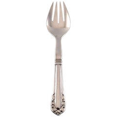 Georg Jensen "Lily of the Valley" Serving Fork in Full Silver, 1933-1944