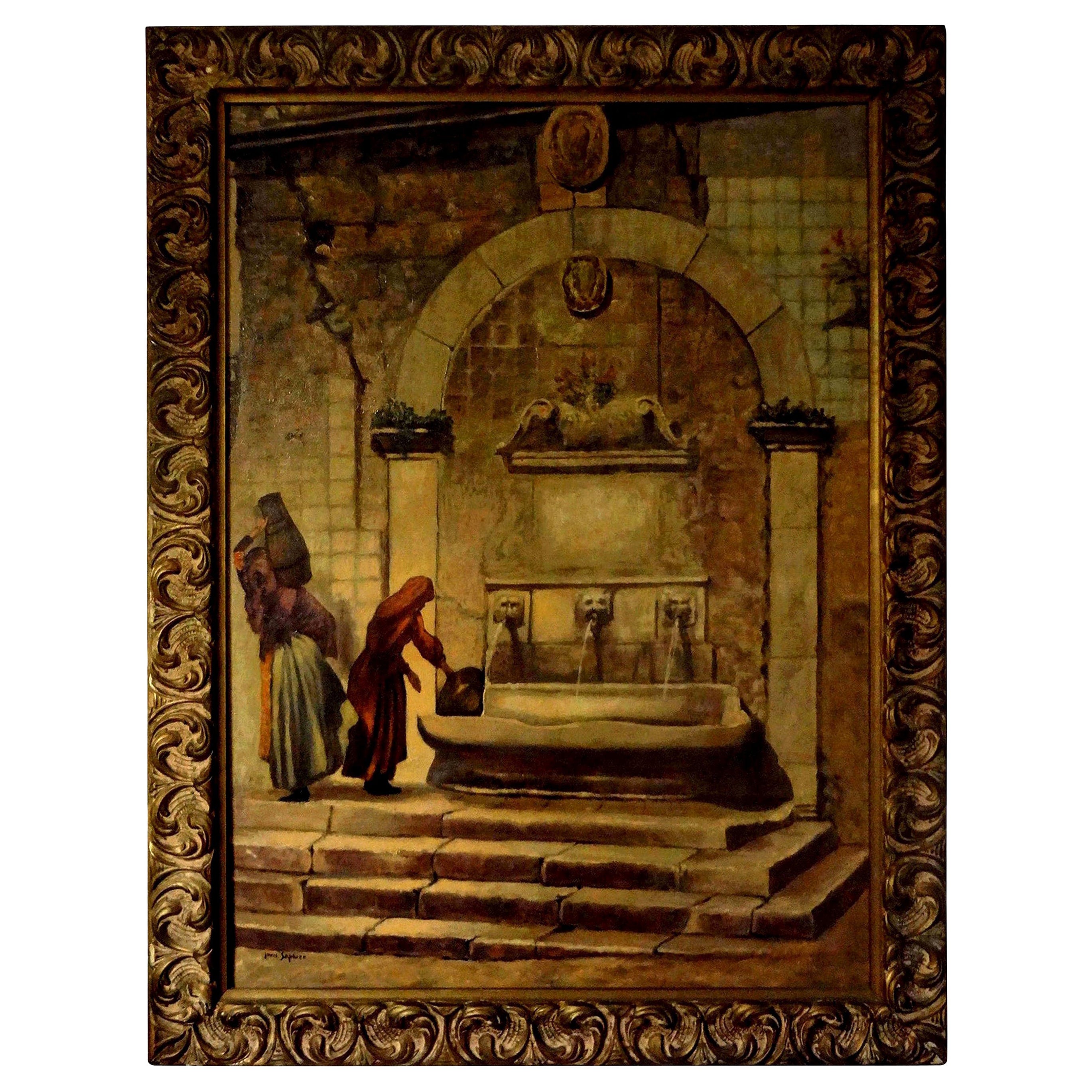 Olio su tela, Scena orientalista, firmato Louis Saphier