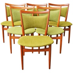 Set of 6 Finn Juhl Rare Model SW87 Solid Teak Dining Chairs, Denmark, 1952