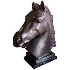 Buste de tête de cheval en bronze par Phillips