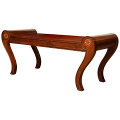 Late 19th Century English, Neoclassical Bench in the Regency Style