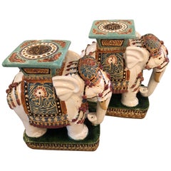 Vintage Pair of Garden Elephant Stools Ständer Beistelltische