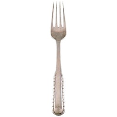 Georg Jensen Rope Dinner Fork in Silver, 1915-1930, 7 Pieces