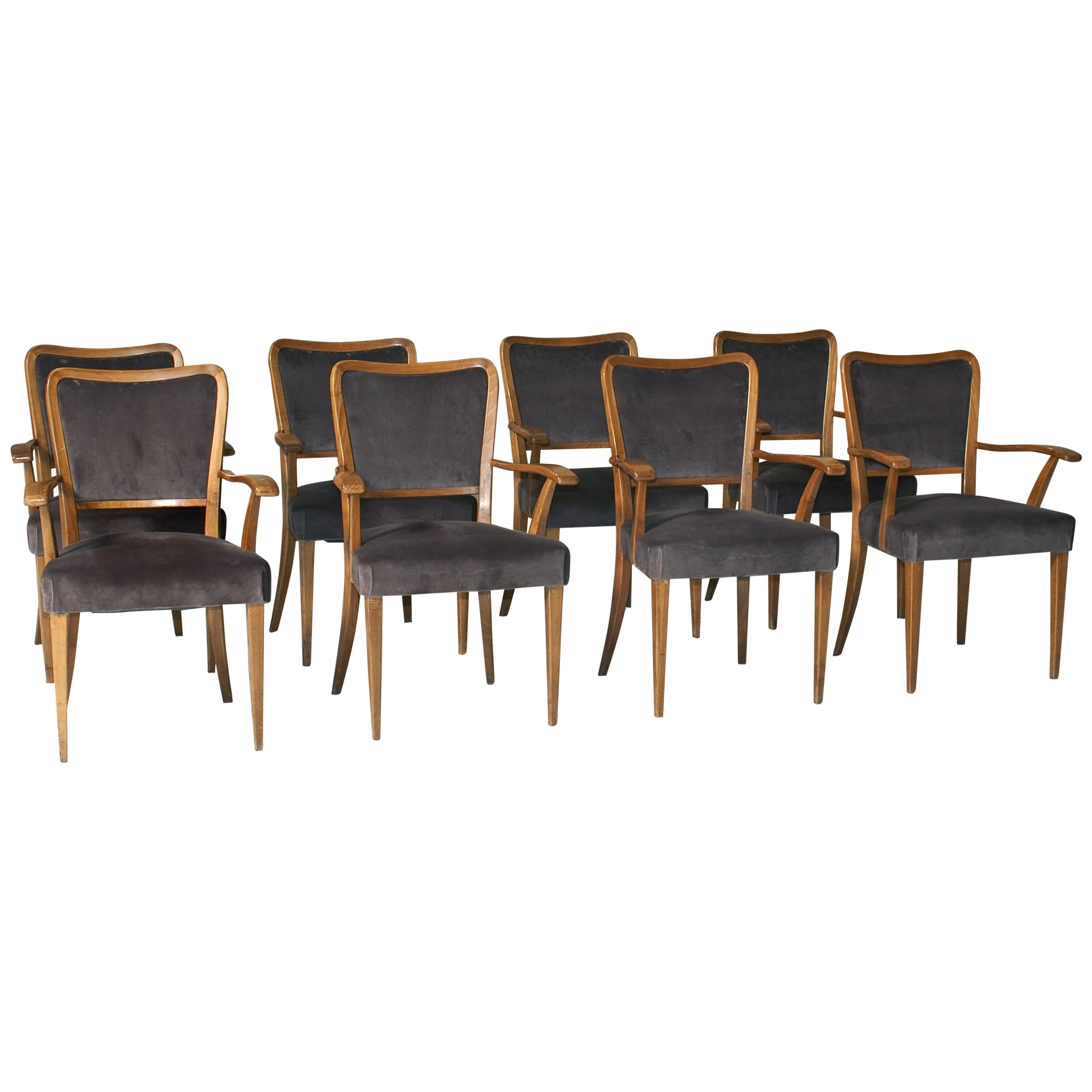 Set of 8 Dining Chairs Attributed to Paolo Buffa