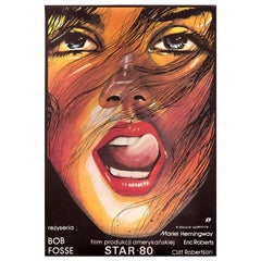 Retro Polish Star 80 Poster by Maciej Woltman for Polfilm, 1984