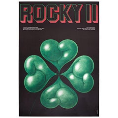 Vintage Polish Rocky II Poster by Edward Lutczyn for Polfilm, 1980