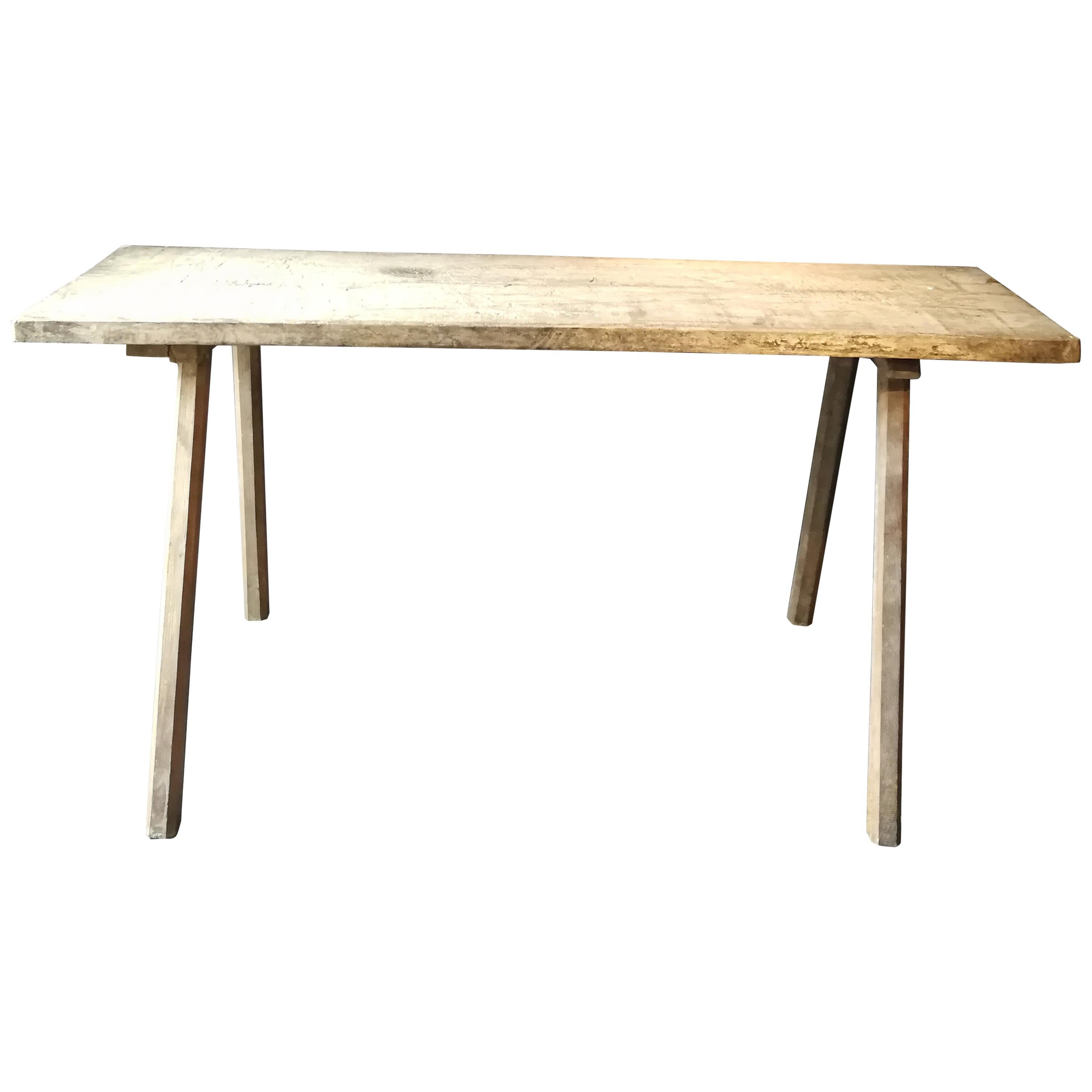 Primitive Wooden Worktable or Console im Angebot
