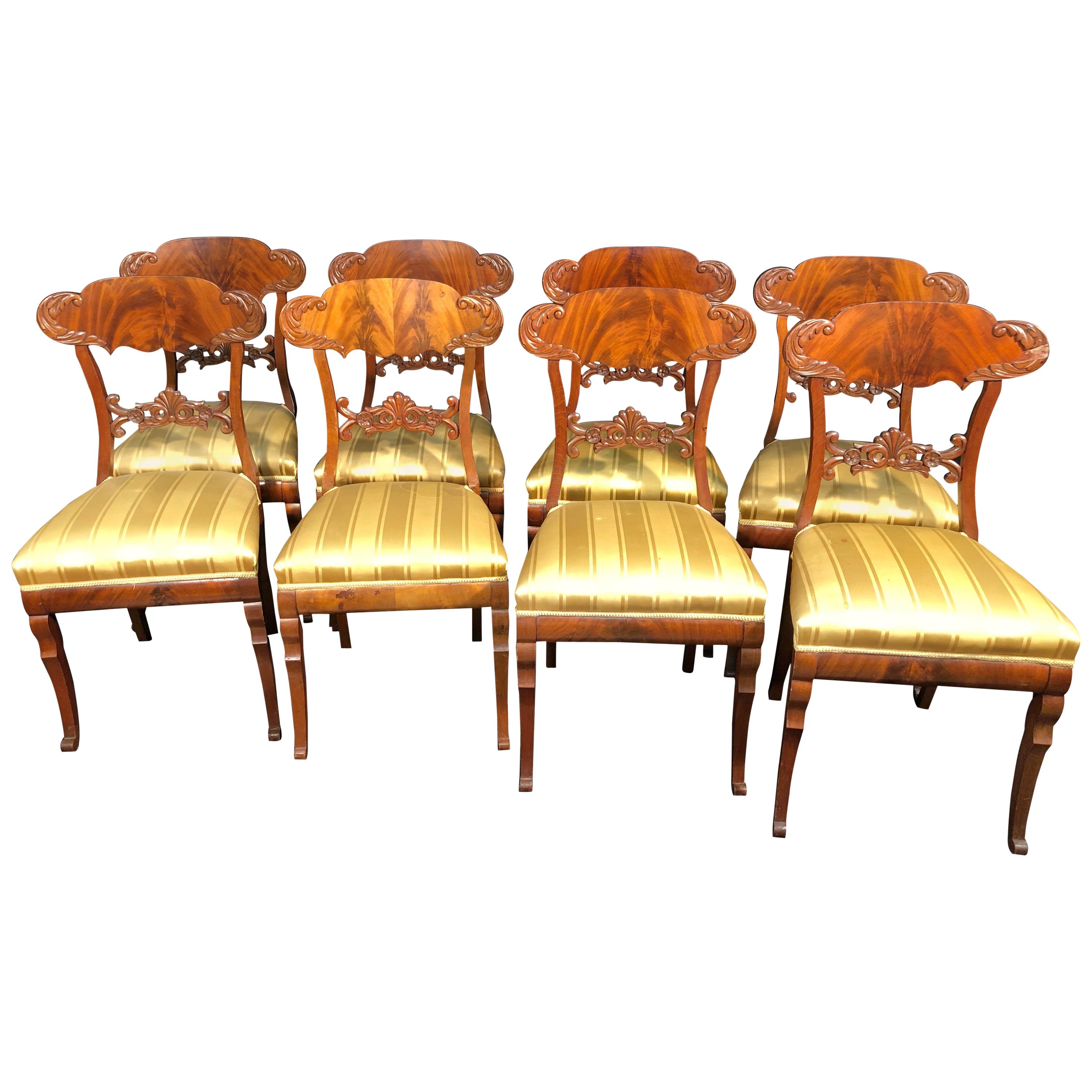 19th Century Biedermeier Mahogany Chairs, 1890s