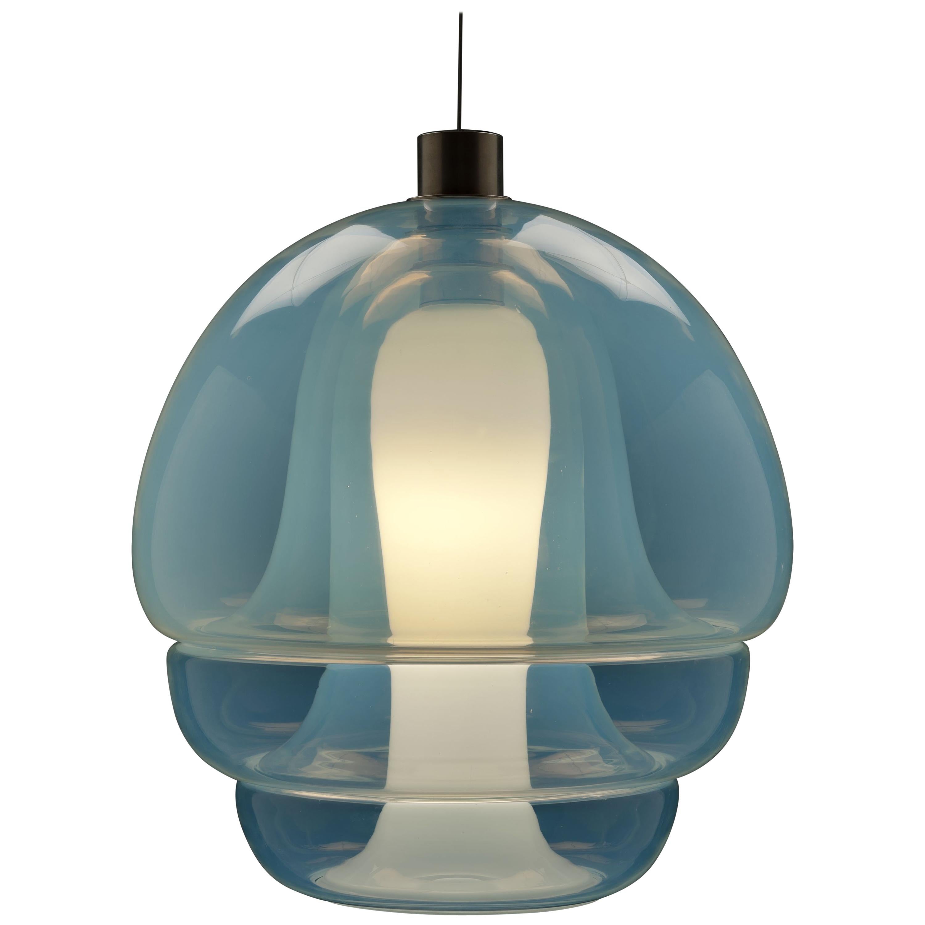 Carlo Nason Opalescent Glass Pendant by Mazzega, Murano