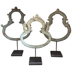 Set of 3 Khmer Bronze Palanquin