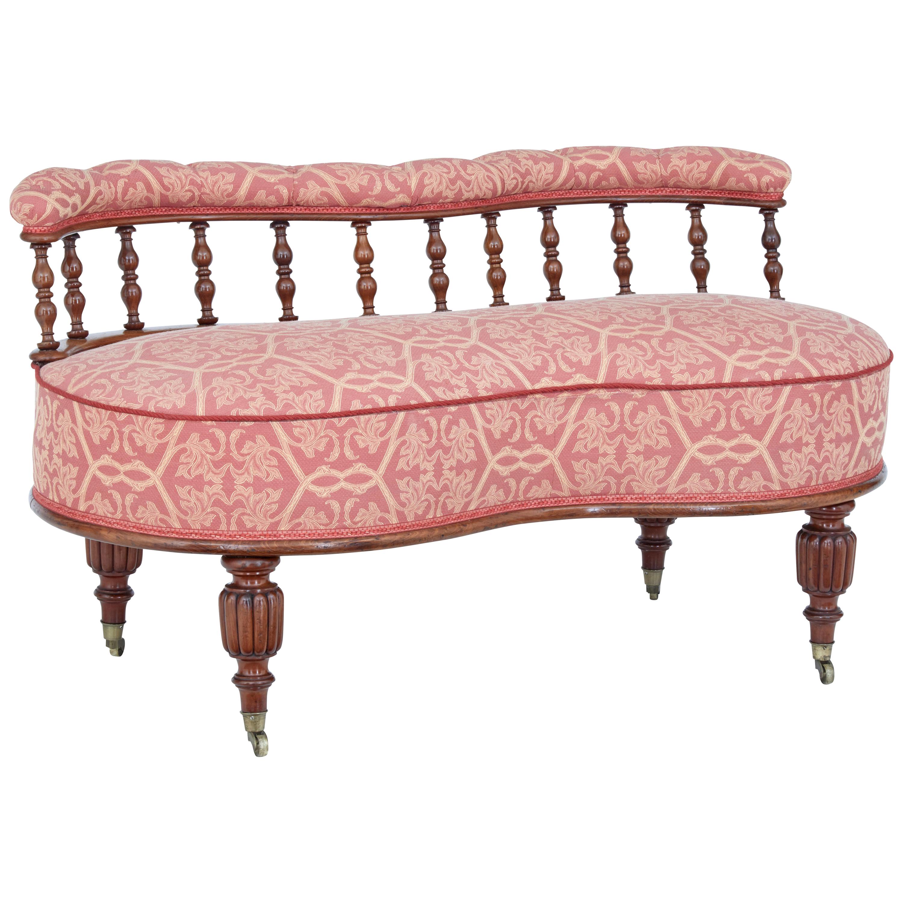 19th Century Victorian Mahogany Love Seat