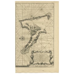 Antike Karte der Anjouan-Insel von Valentijn, 1726