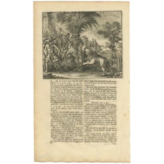 Used Print of Lion Hunting by Valentijn, 1726