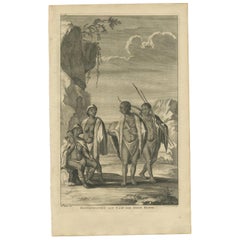 Stampa antica dei Khoikhoi del Capo di Buona Speranza di Valentijn, 1726