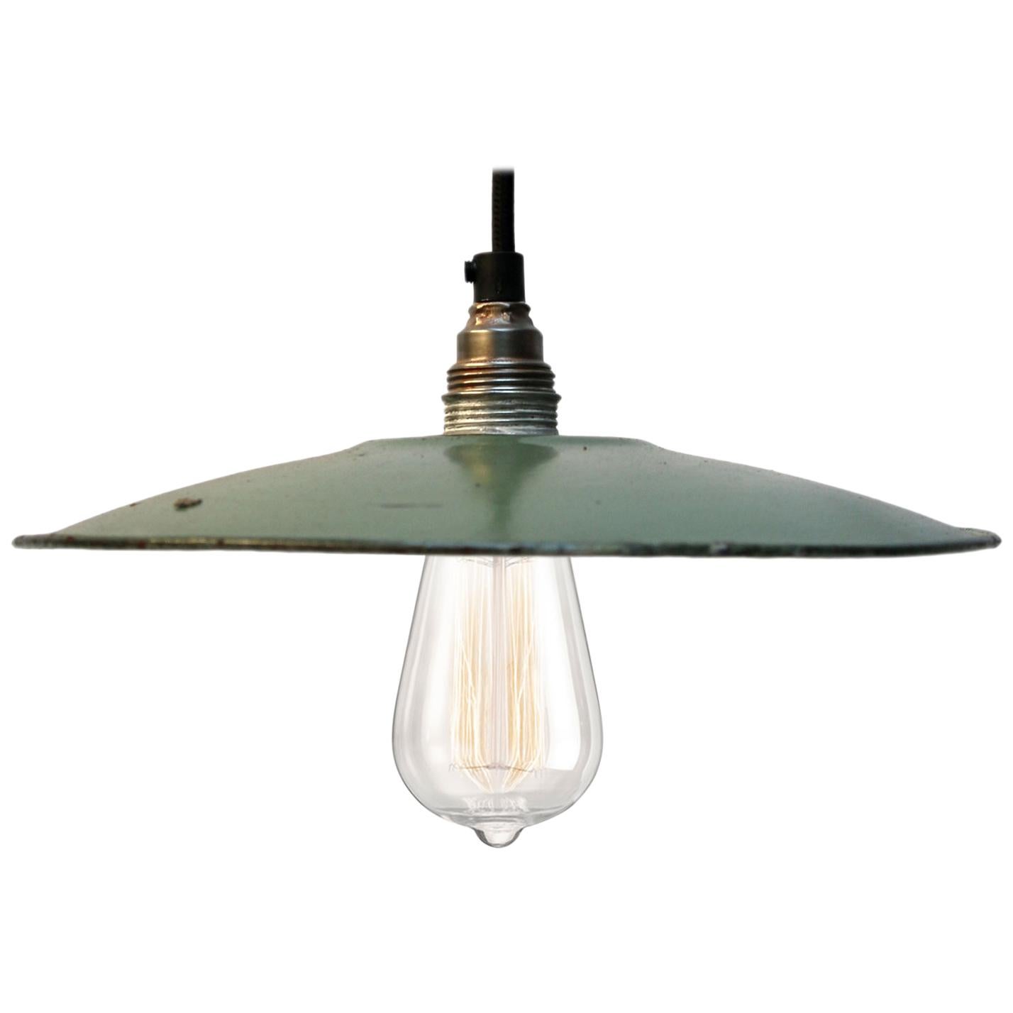 Green Enamel French Vintage Industrial Pendant Light