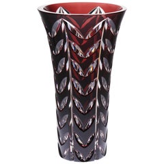 Amethyst Crystal Vase Handcrafted, Contemporary Style