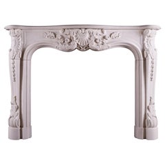 Antique Heavily Carved French Louis XV Style Fireplace