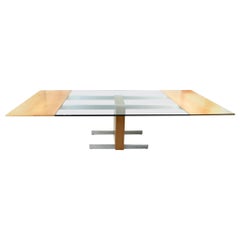Vladimir Kagan Cubist Glass Extension Dining Table