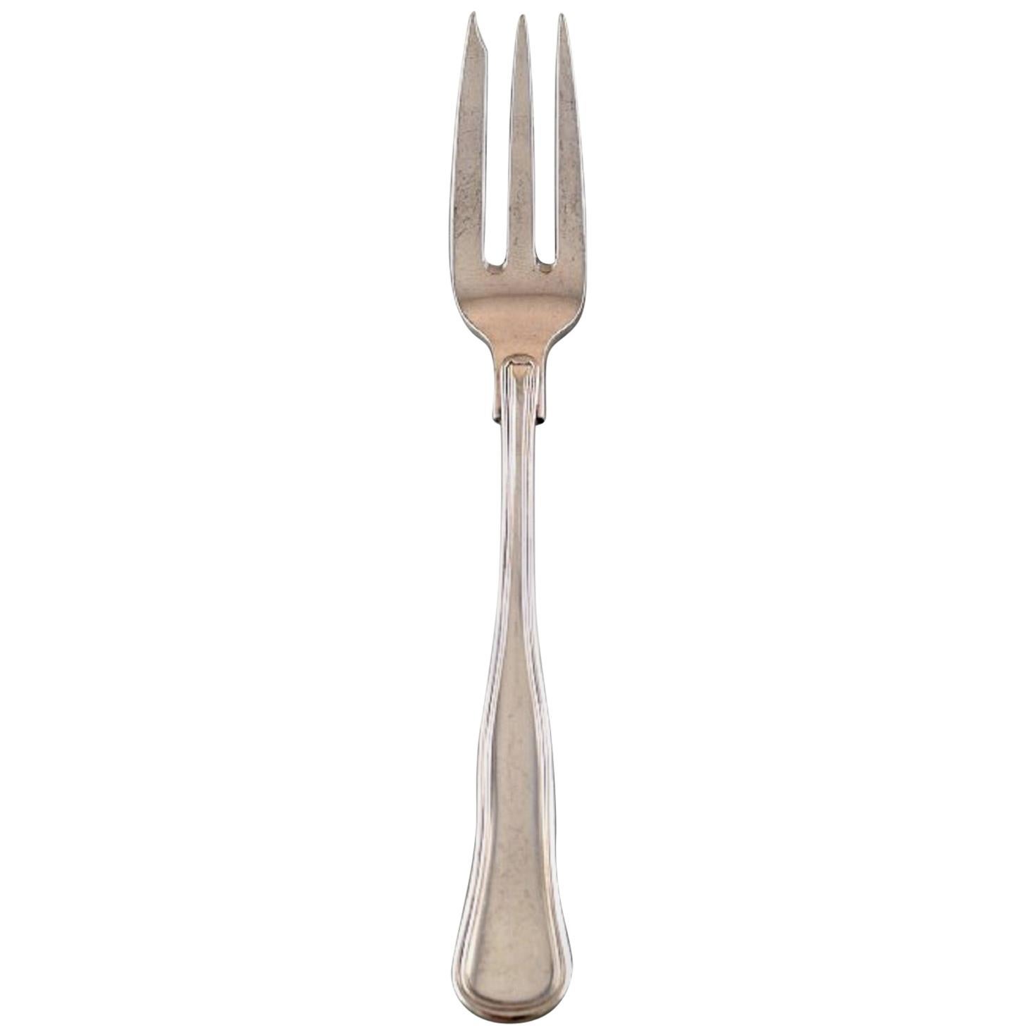 Hans Degner Old Danish Cake Fork in Silver, 1940s, 26 Pieces