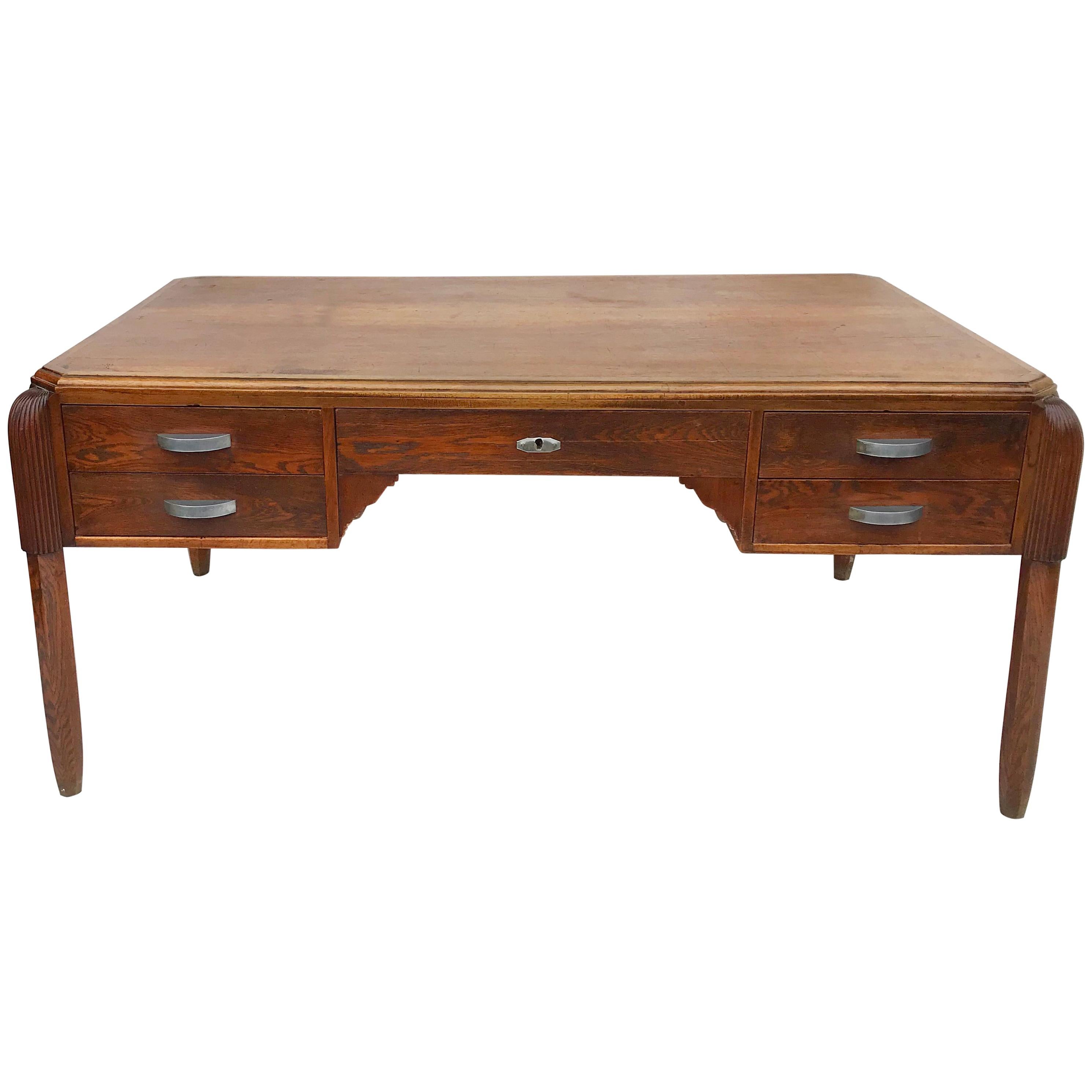 Attributed to Paul Follot, Large Art Deco Desk, 1920s