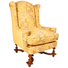 Late 19th Century William and Mary Style Wingback Armchair