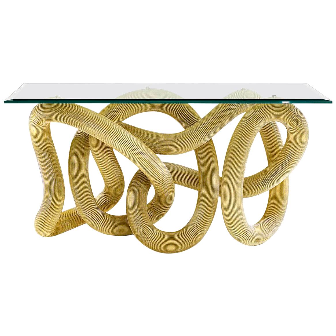 Console Table in Brass Wire, Flux by Jake Phipps