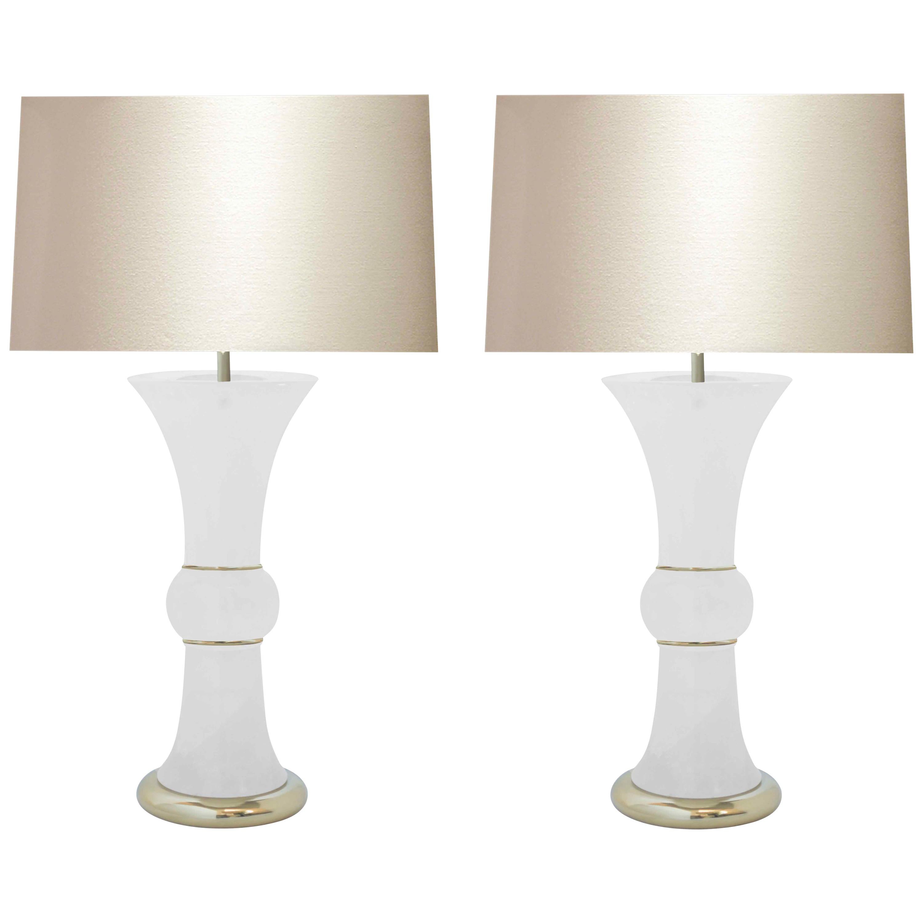 Lampes en quartz cristal de roche en forme de gobelet en vente