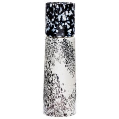 Contemporary Black and White Murano Glass Reversible Vase