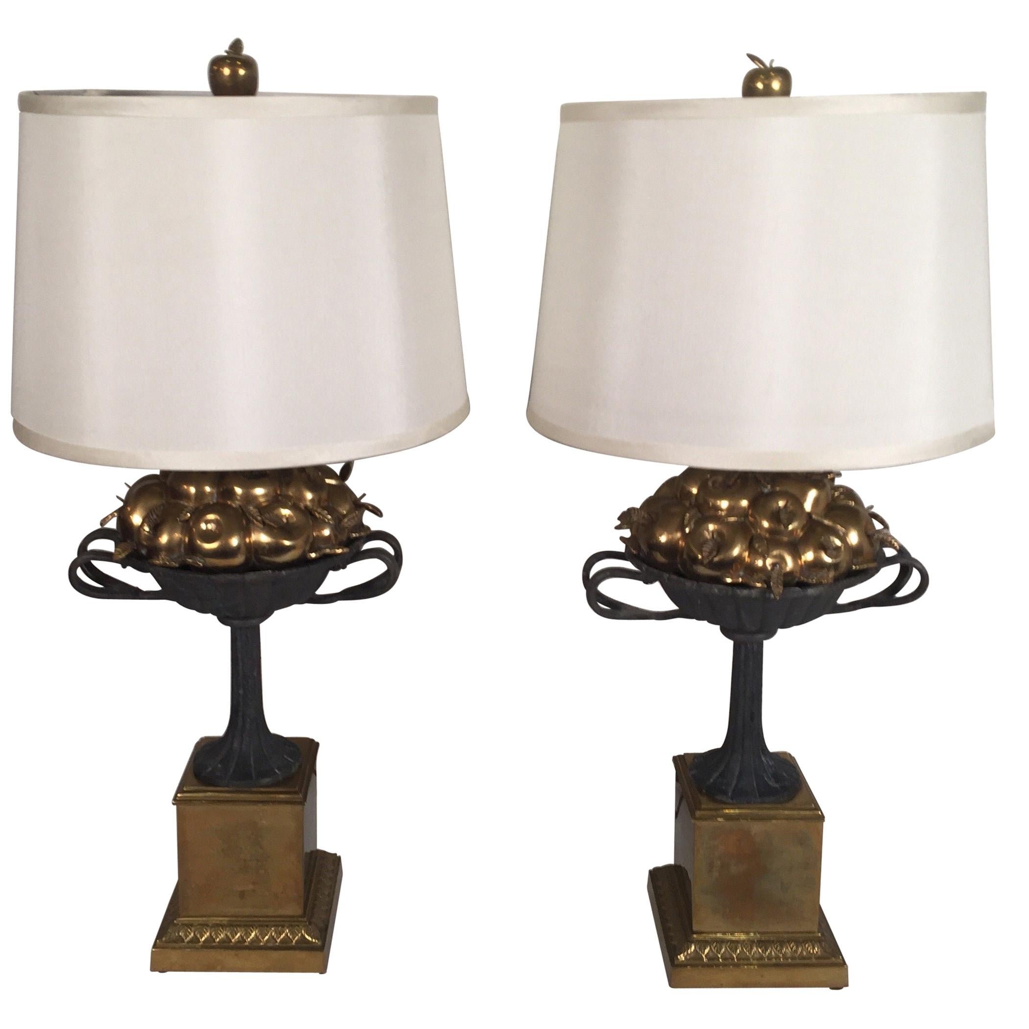 Pair of Chapman Brass and Iron Lamps