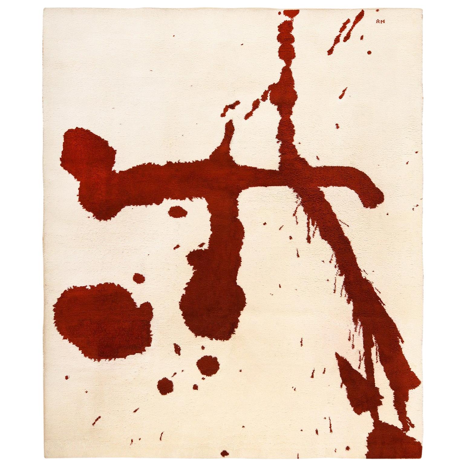Robert Motherwell Design Vintage French Rug. Size: 8 ft 2 in x 9 ft 9 in