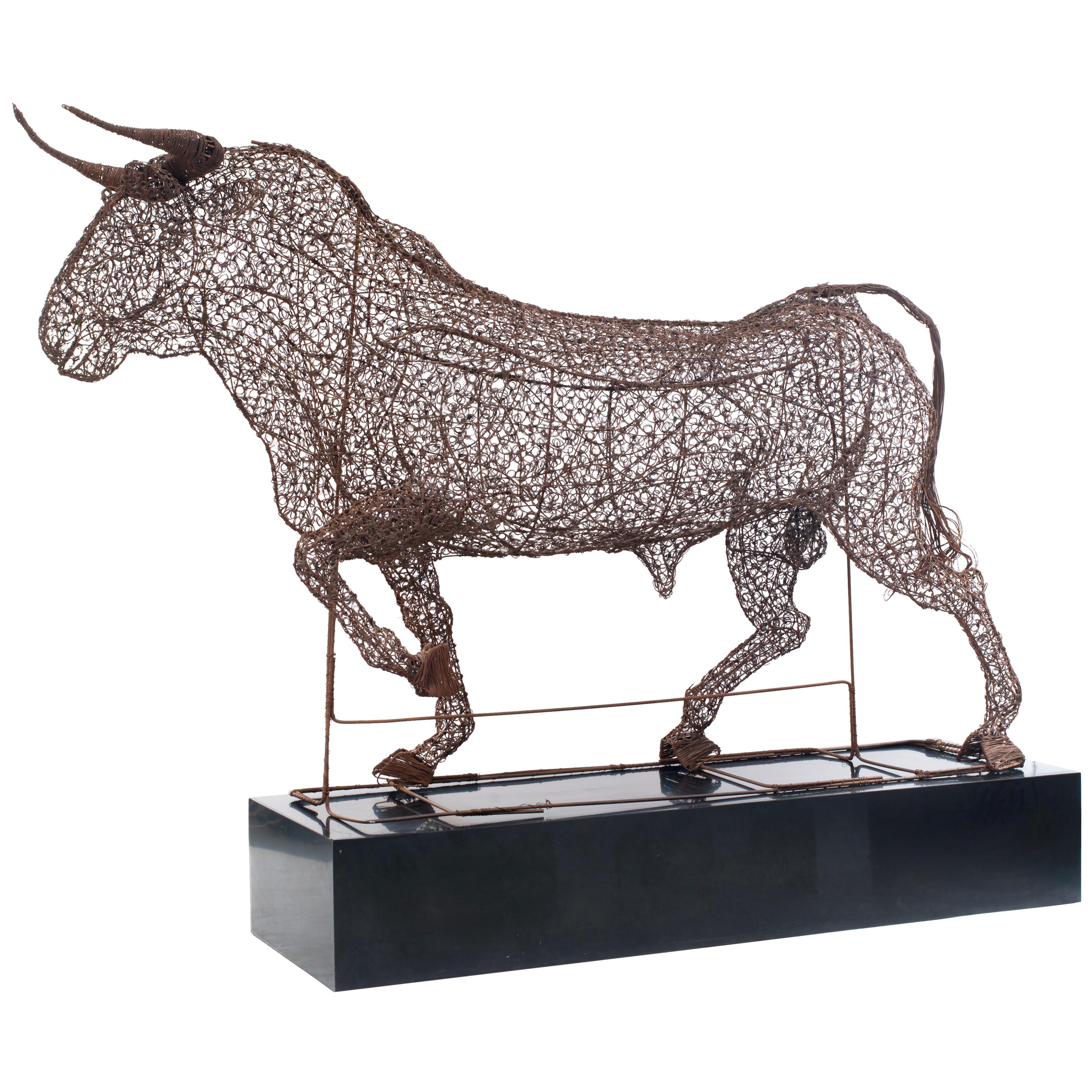 Spanish Style Life Size Wire Bull For Sale