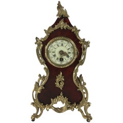 Pendule de cheminée française du 19ème siècle, montures en bronze doré, style Boulle
