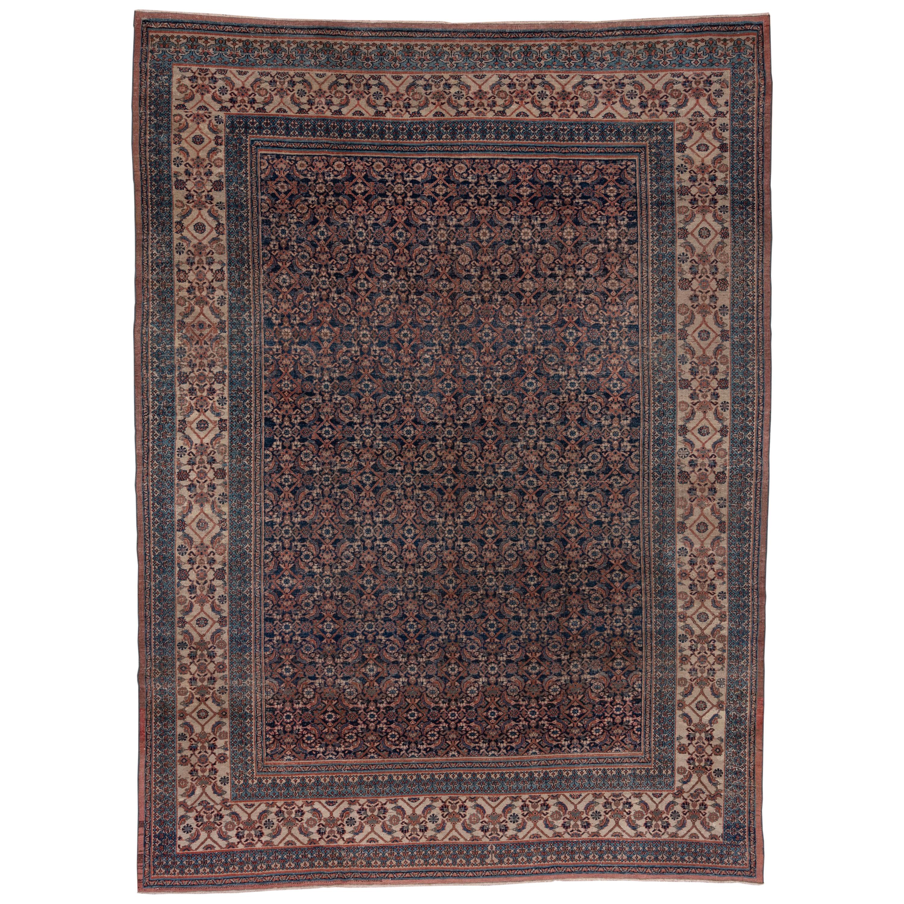 Antique Khorassan Carpet, circa 1910s, Shabby Chic For Sale