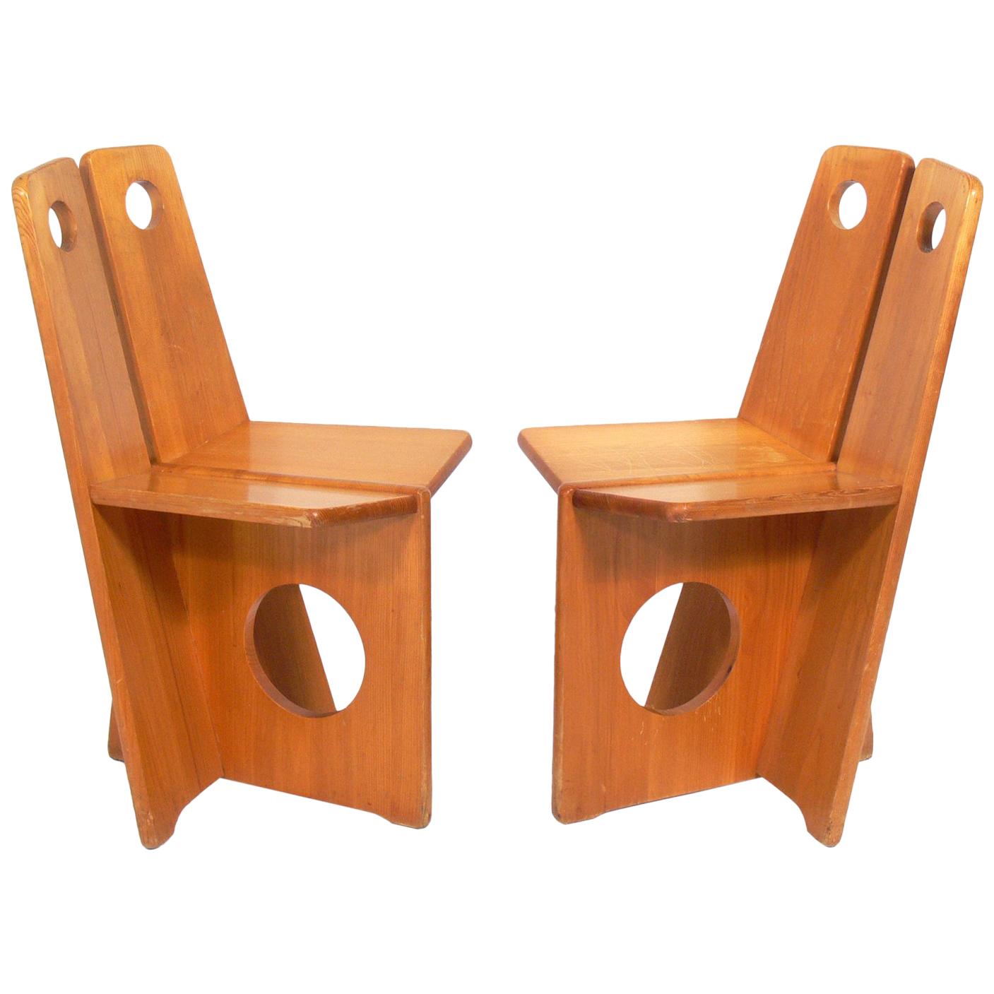 Pair of Low Slung German Constructivist Chairs