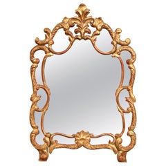 Antique 18th Century French Louis XV Carved Giltwood Mirror from Provence