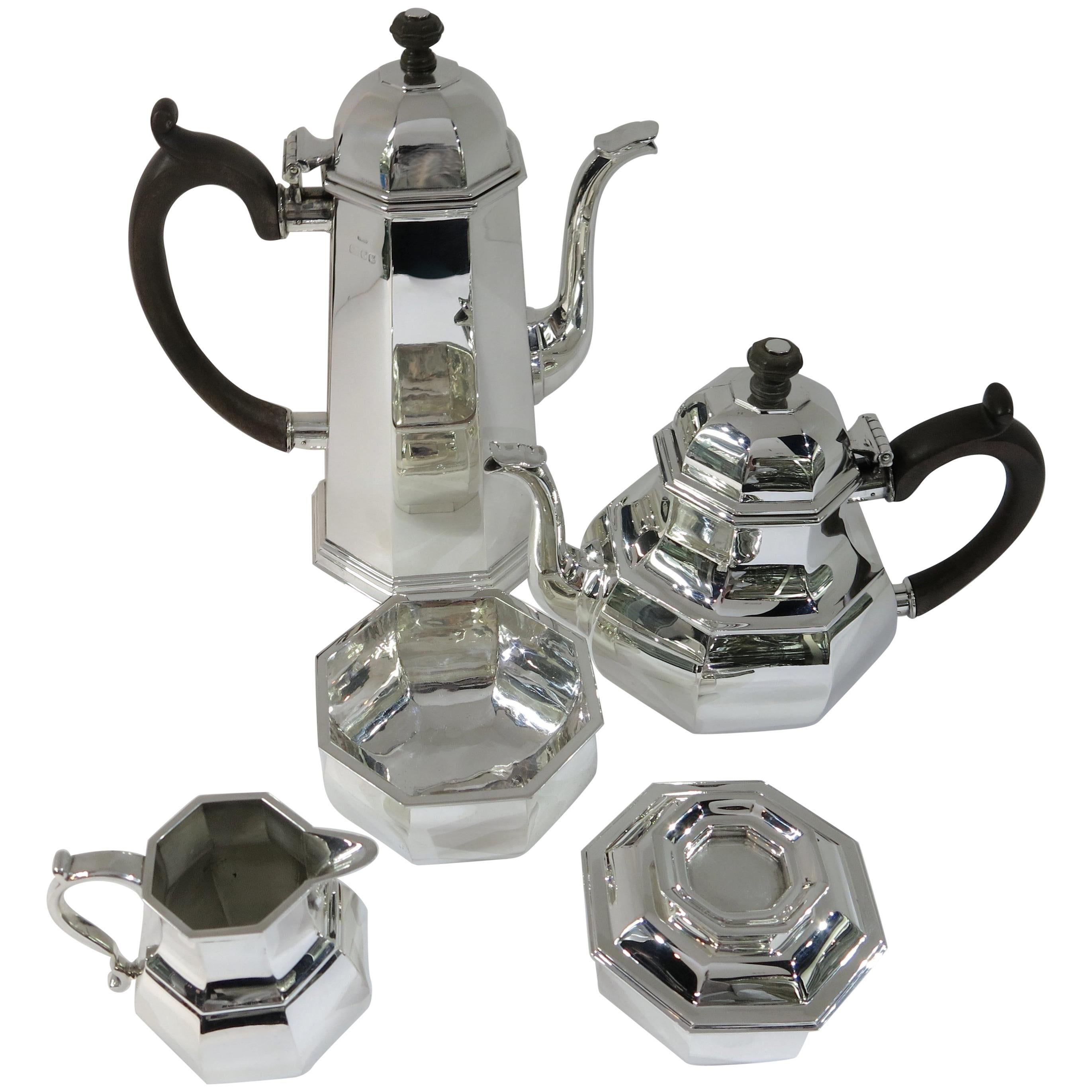 Tiffany Sterling Silver Octagonal Hand Forged Tea & Coffee Set, Custom Order