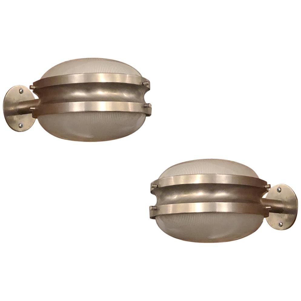 Pair of Gamma Ceiling / Wall Lights by Sergio Mazza for Artemide, Italy, 1960s