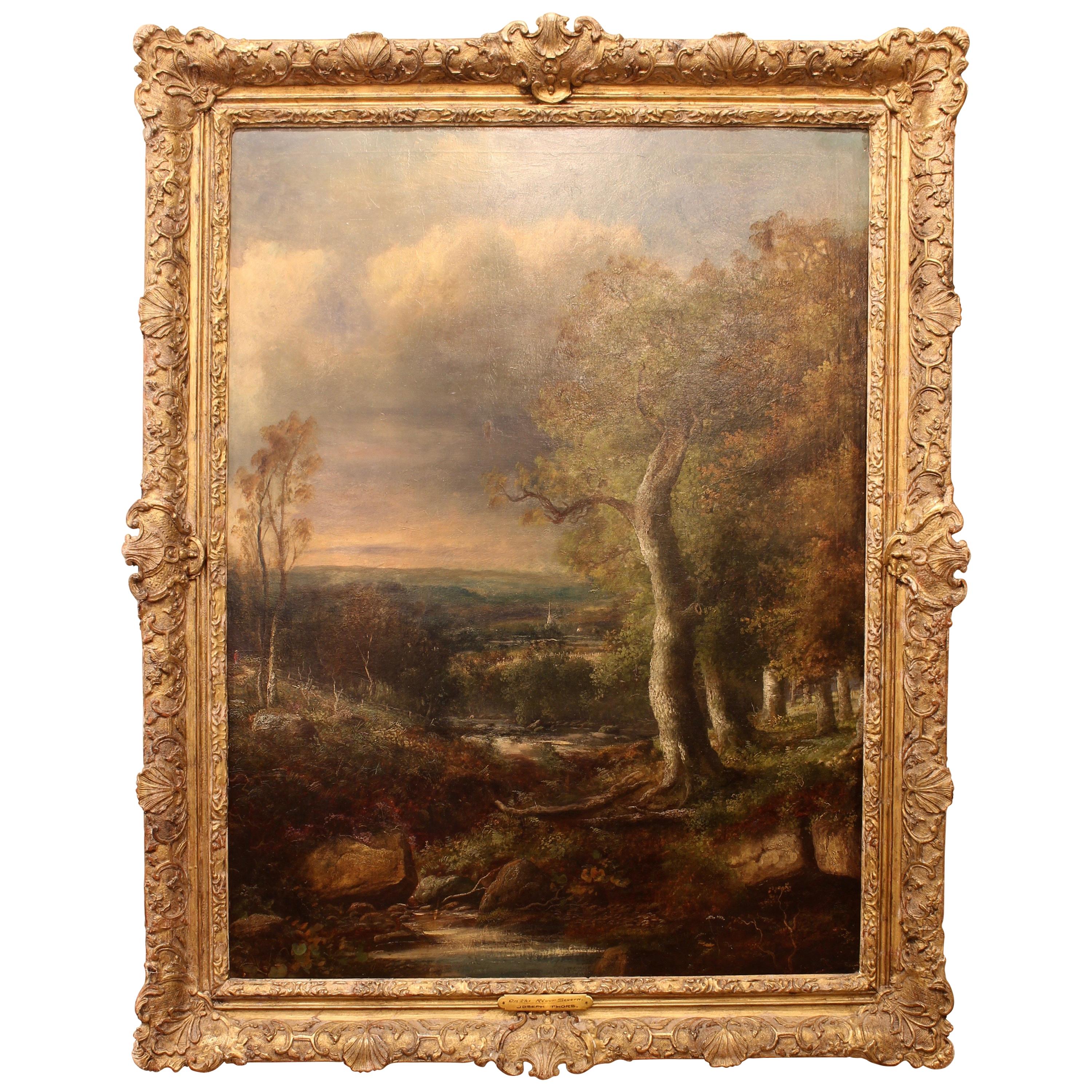 English Oil on Canvas Landscape Painting