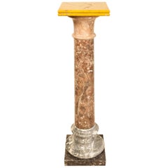 Antique Classical 19th Century Italian Marble Column Pedestal