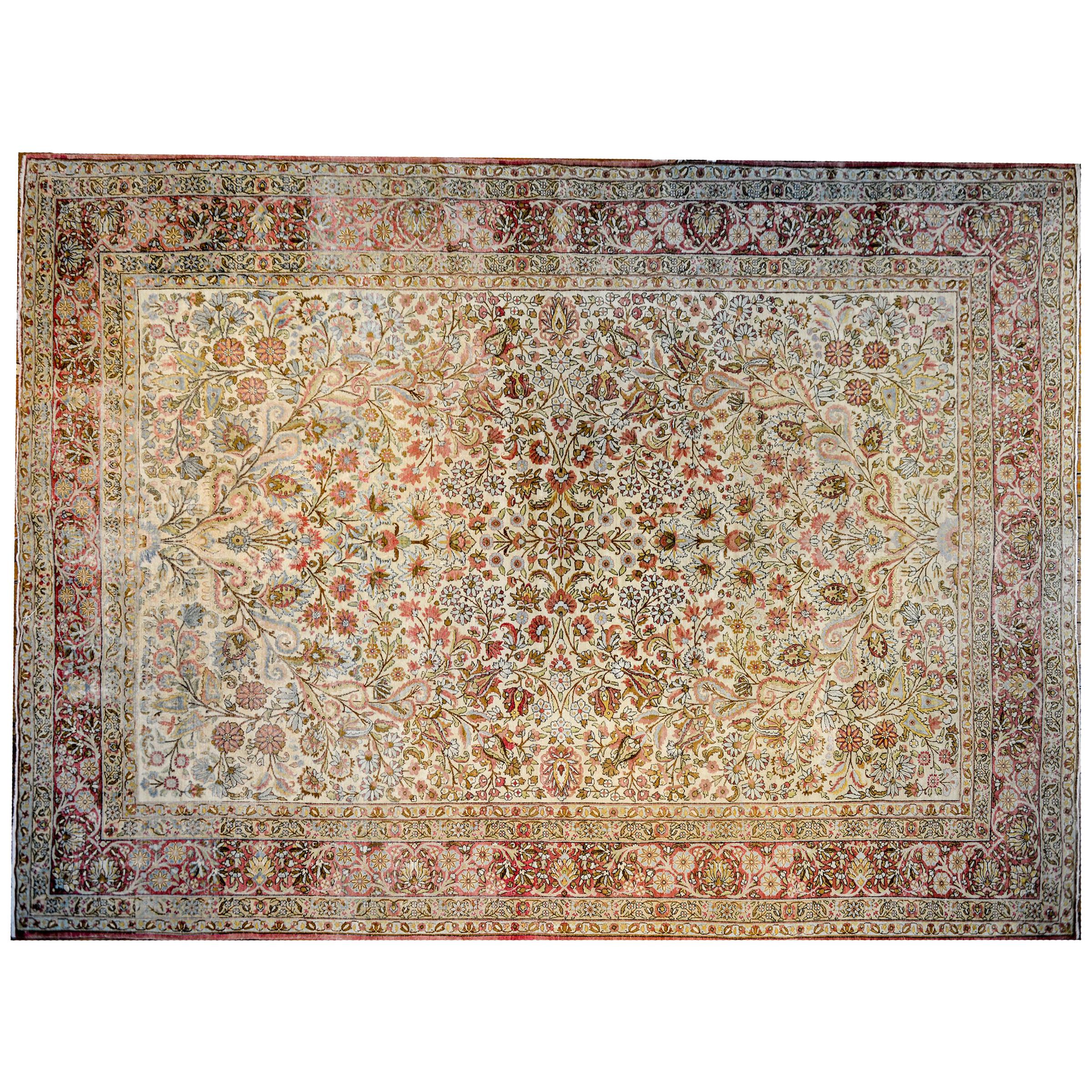 Incredible Early 20th Century Lavar Kirman Rug