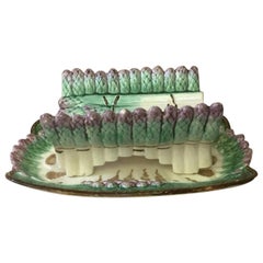 Majolica Asparagus Server Longchamp, circa 1890