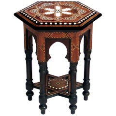 Intricately Inlaid Syrian Hexagonal Table