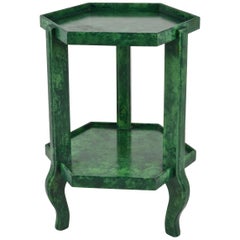 Faux Malachite Painted Drinks Table