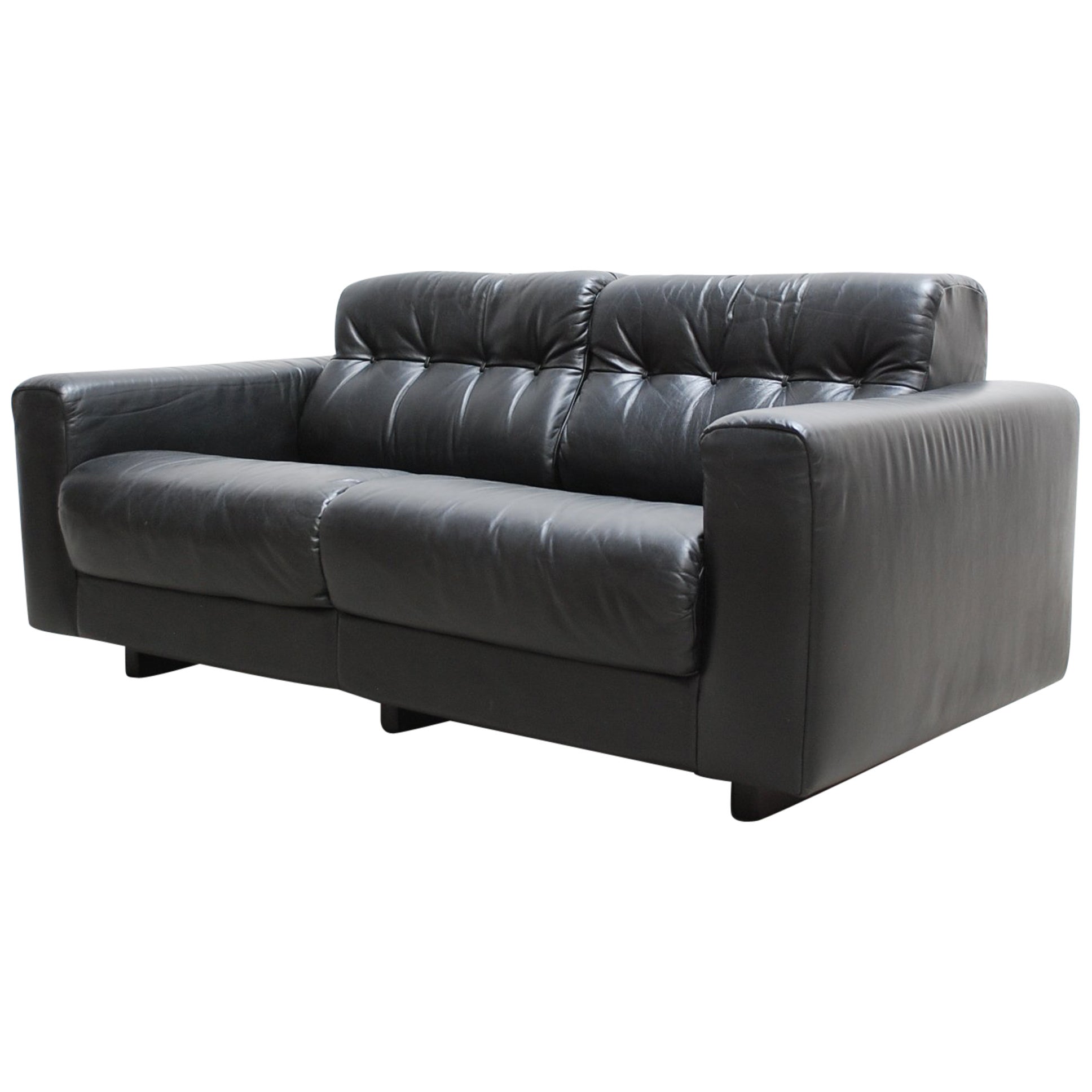 De Sede Ds 40 2 Seat Sofa Black Leather 1970