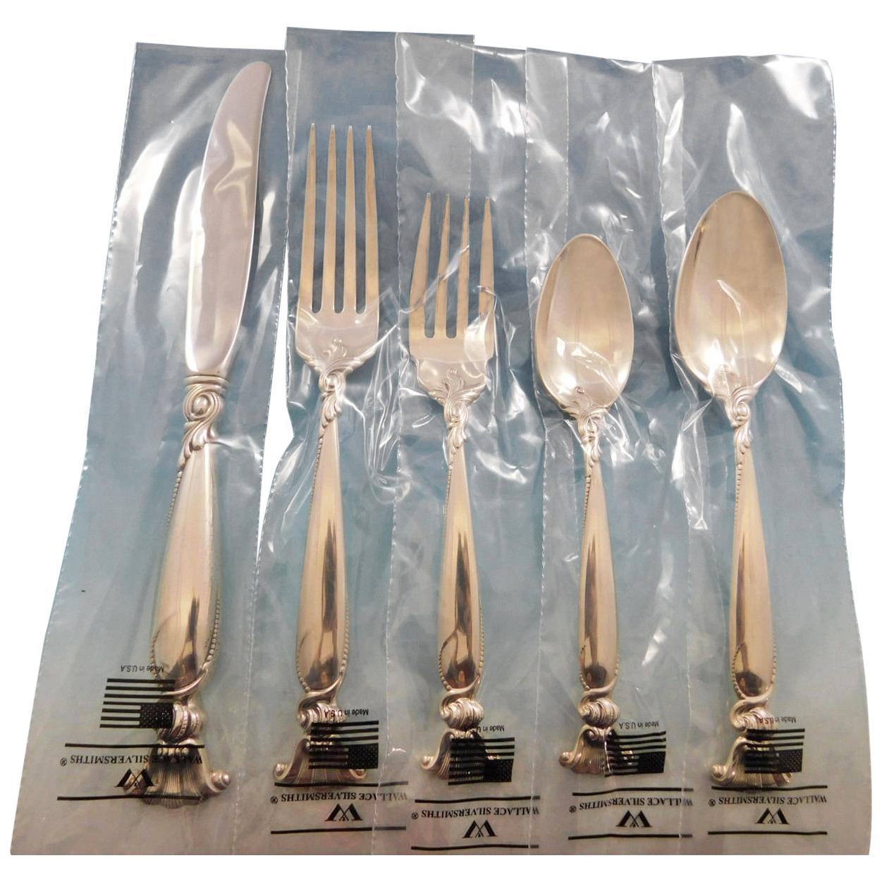 Romance of the Sea, Wallace Sterling Silver Flatware Set 8 Service 42 Pieces New