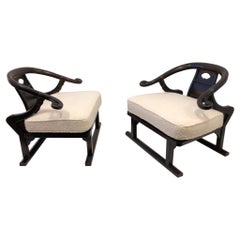 Pair of Walnut Lounge Chairs by Michael Taylor for Baker