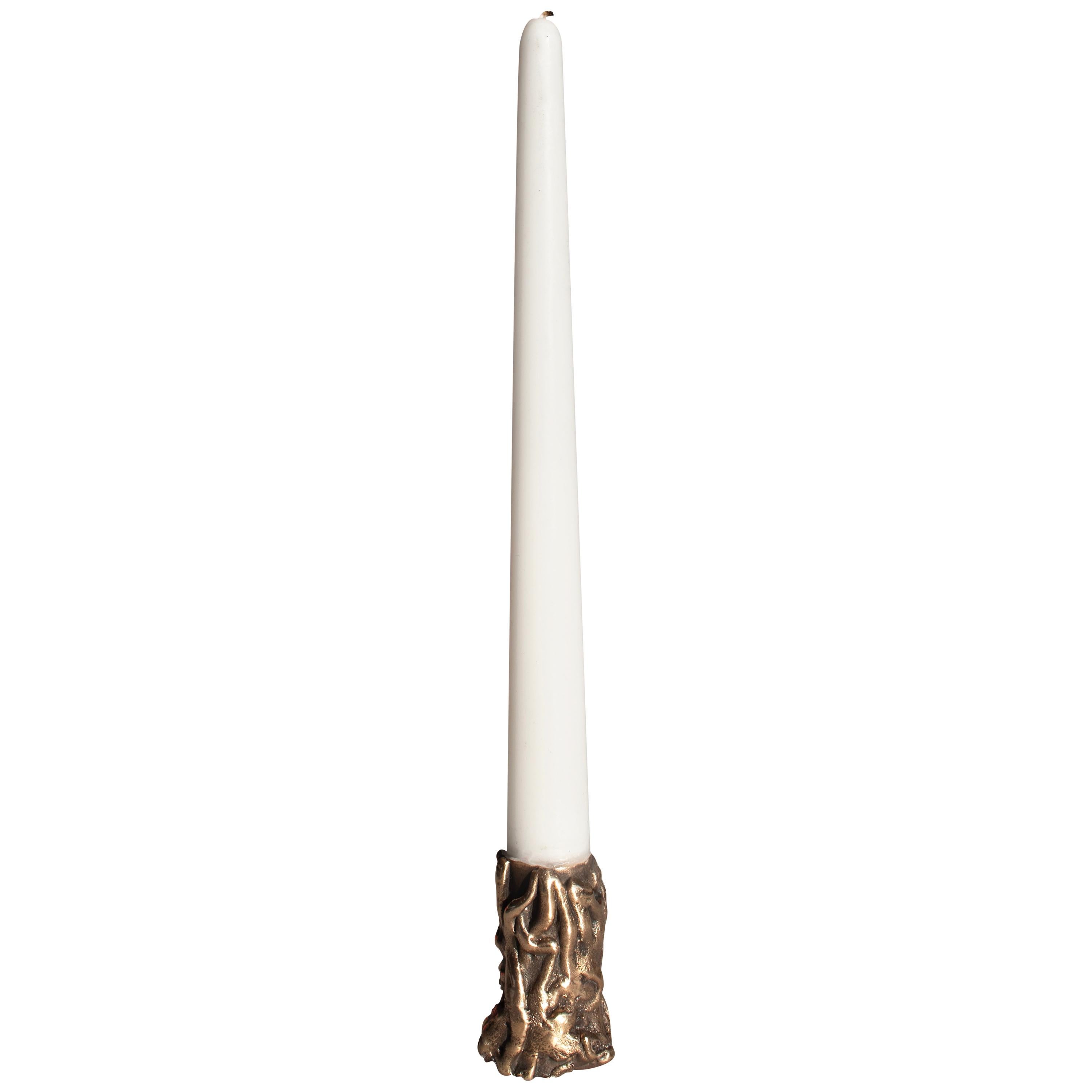 Dal Furlo "Roots Candleholder" Cylindrical Modern Bronze Candleholder im Angebot